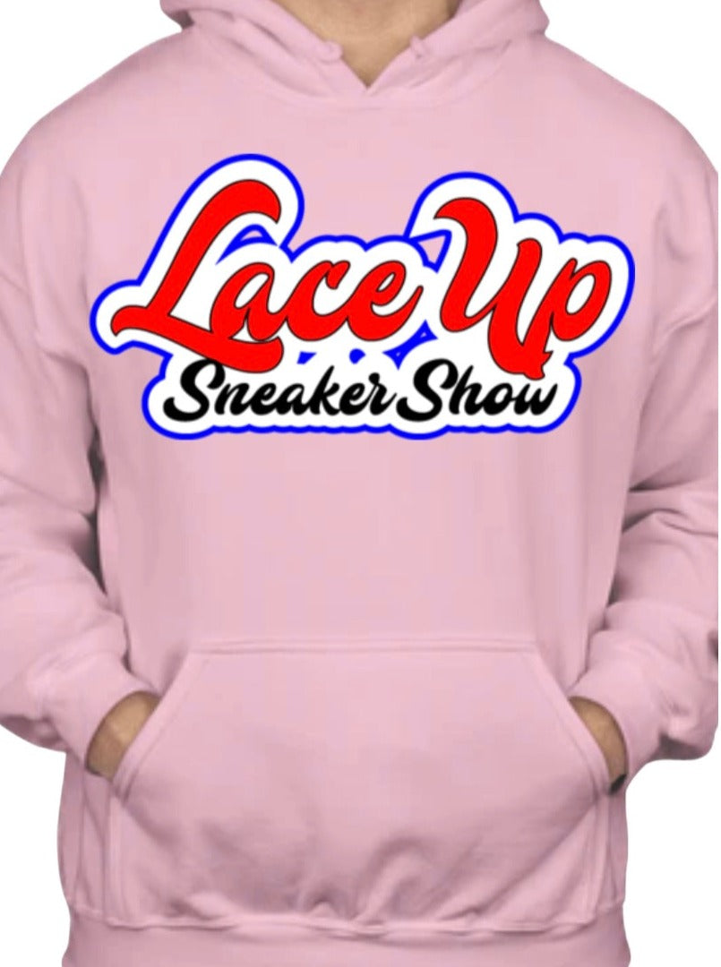 Pink lace up on sale hoodie